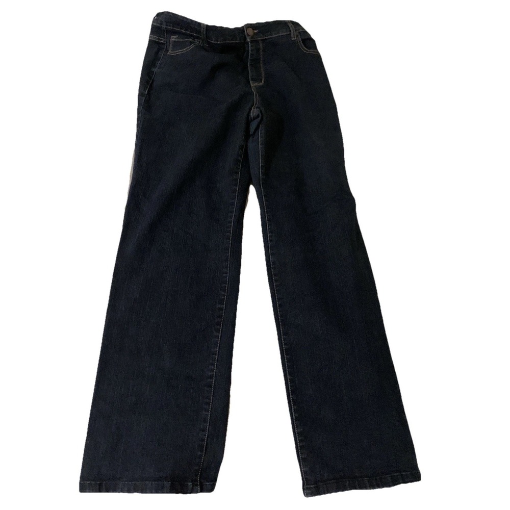 Avenue Denim Straight Leg Jeans Womens 18A Dark Wash Indigo Blue Stretch Classic